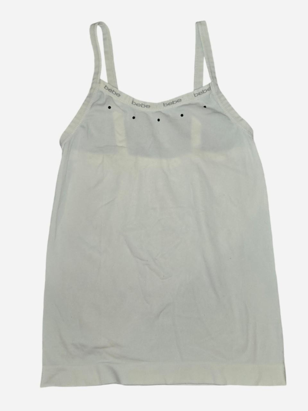 bebe White Logo Trim Camisole Tank